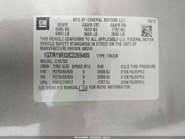 2012 GMC SIERRA 1500 SLE 照片 9
