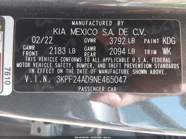 صورة 9 لـ 2022 KIA FORTE LXS
