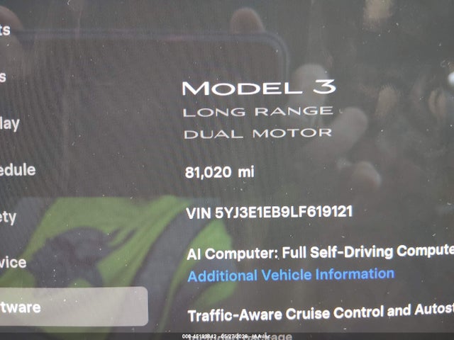 صورة 7 لـ 2020 Tesla MODEL 3 LONG RANGE DUAL MOTOR ALL-WHEEL DRIVE