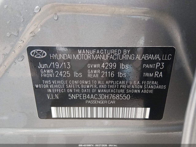 2013 Hyundai SONATA GLS 照片 9
