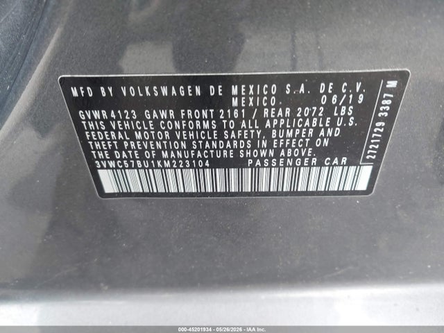 2019 Volkswagen JETTA 1.4T R-LINE/1.4T S/1.4T SE — фото 9