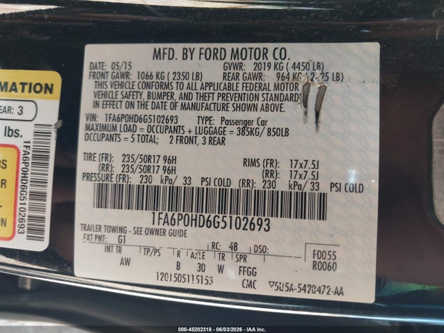 صورة 9 لـ 2016 FORD FUSION SE