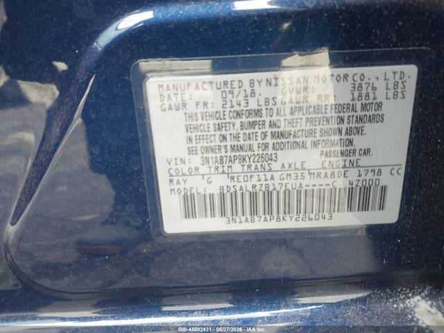 2019 Nissan SENTRA SR 照片 9
