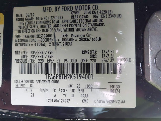 صورة 9 لـ 2019 FORD MUSTANG ECOBOOST