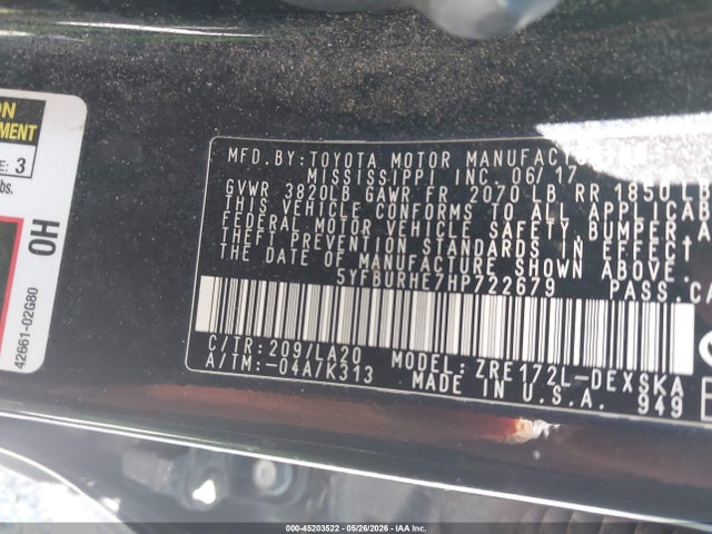 2017 Toyota COROLLA XSE photo 9