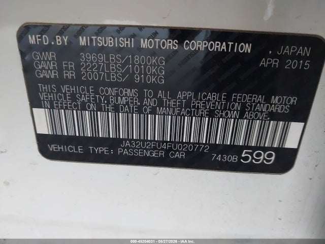 2015 Mitsubishi LANCER ES 照片 9