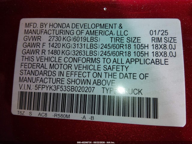 صورة 9 لـ 2025 Honda RIDGELINE RTL