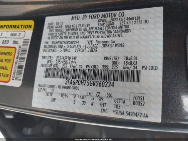 2016 FORD FUSION SE — фото 9