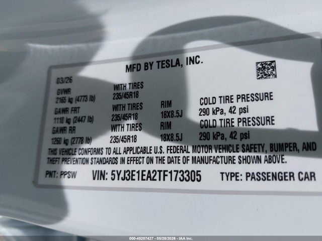 2026 Tesla MODEL 3 PREMIUM REAR-WHEEL DRIVE/REAR-WHEEL DRIVE 照片 9