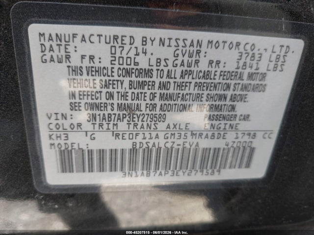 2014 Nissan SENTRA S 照片 9