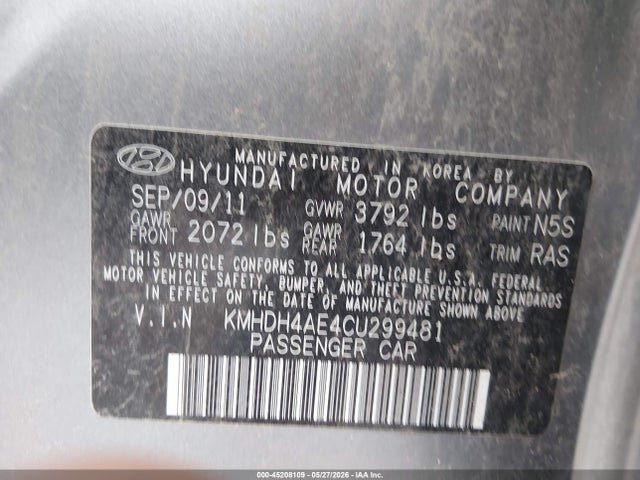 صورة 9 لـ 2012 Hyundai ELANTRA GLS (ULSAN PLANT)