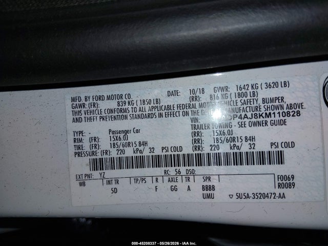 صورة 9 لـ 2019 FORD FIESTA S