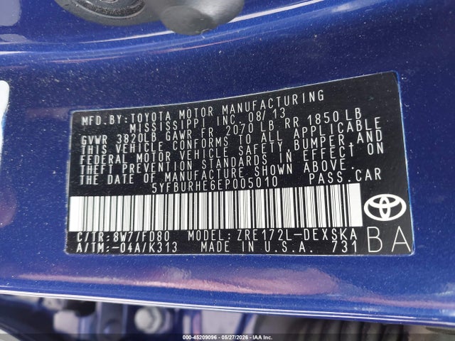 2014 Toyota COROLLA S PLUS photo 9
