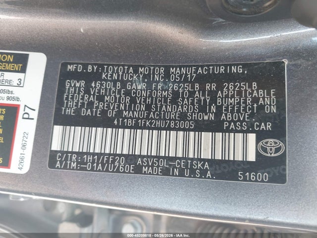 2017 Toyota CAMRY SE 照片 9