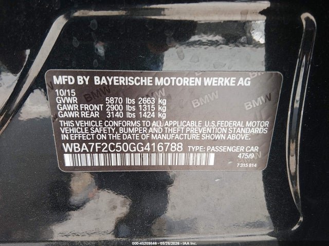 2016 BMW 750I XDRIVE 照片 9