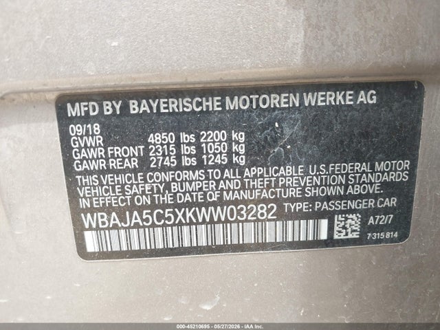 2019 BMW 530I 照片 9