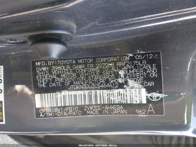 2012 Toyota PRIUS TWO — фото 9