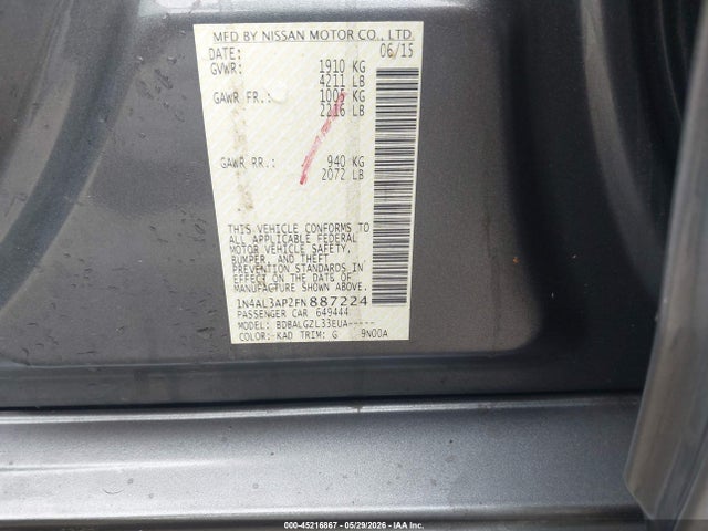 2015 Nissan ALTIMA 2.5 S 照片 9