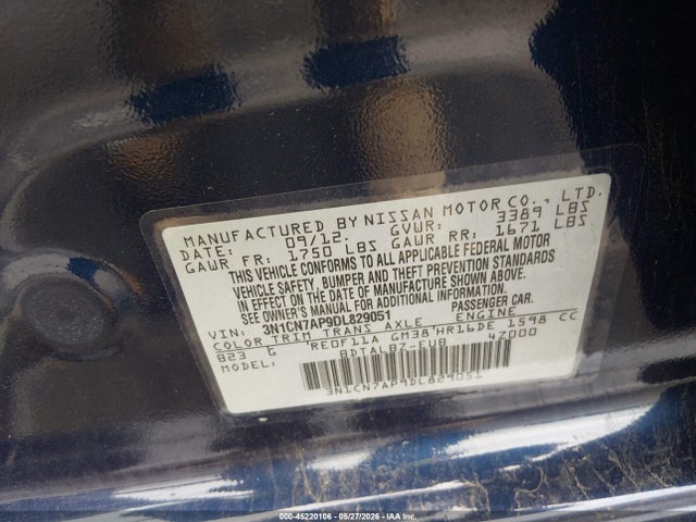 2013 Nissan VERSA 1.6 SV 照片 9