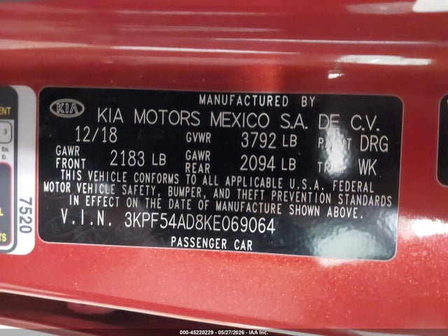 صورة 9 لـ 2019 KIA FORTE EX