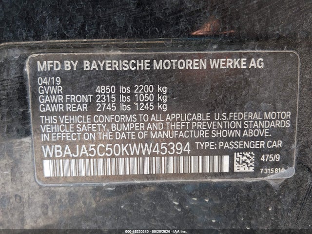 2019 BMW 530I 9