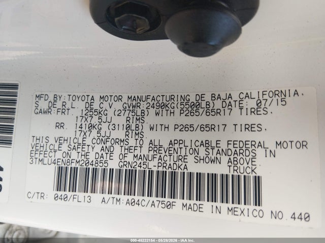 2015 Toyota TACOMA BASE V6 photo 9