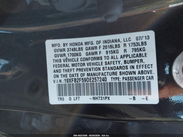 2013 Honda CIVIC LX 照片 9