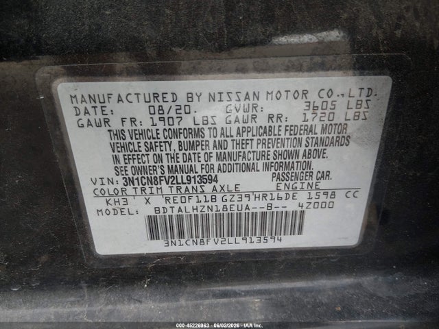 2020 Nissan VERSA SR XTRONIC CVT 照片 9