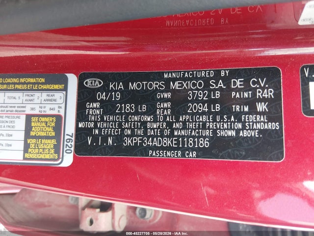 2019 KIA FORTE S photo 9