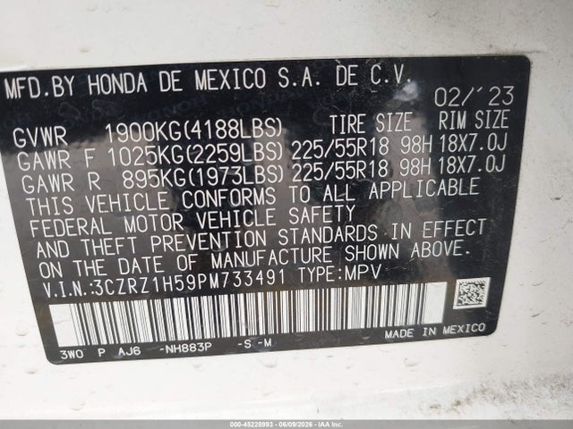 2023 HONDA HR-V 2WD SPORT 9