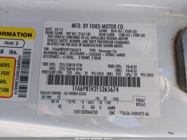صورة 9 لـ 2015 FORD MUSTANG ECOBOOST