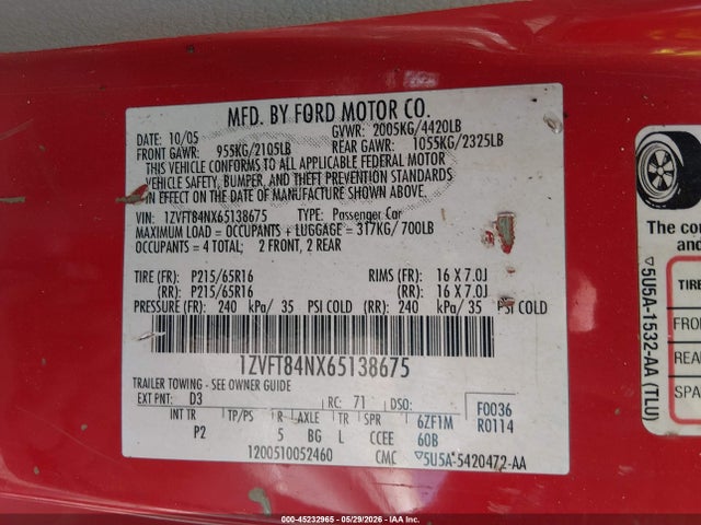 2006 FORD MUSTANG V6 照片 9
