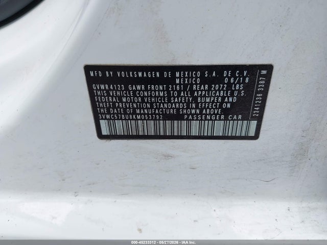 صورة 9 لـ 2019 Volkswagen JETTA 1.4T R-LINE/1.4T S/1.4T SE