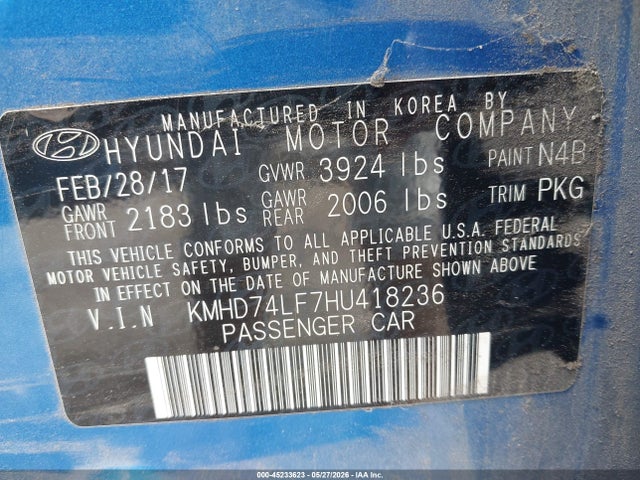 2017 Hyundai ELANTRA SE 照片 9