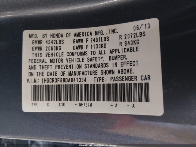 2013 Honda ACCORD EX-L V-6 photo 9