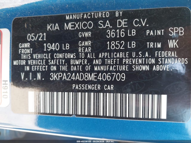 2021 KIA RIO S 照片 9