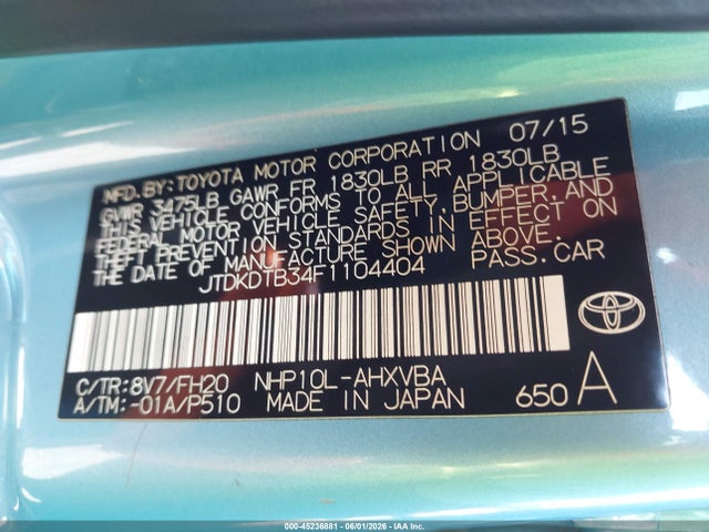 2015 Toyota PRIUS C FOUR/ONE/THREE/TWO 照片 9