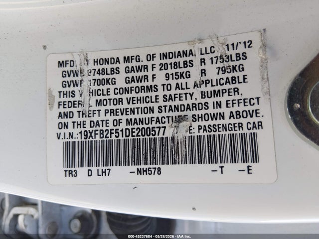 2013 Honda CIVIC LX — фото 9