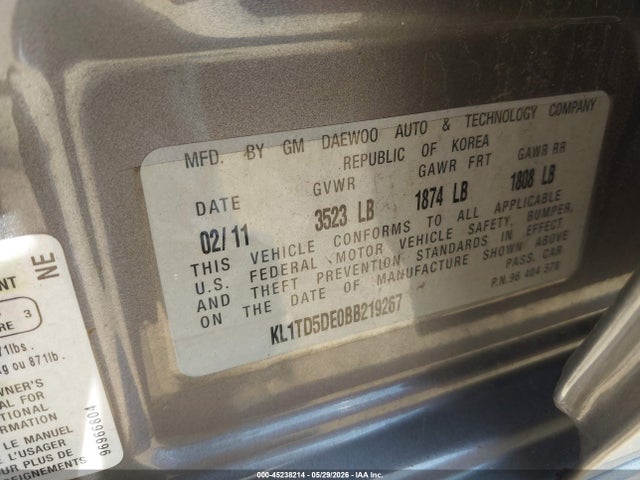 2011 Chevrolet AVEO 1LT — фото 9