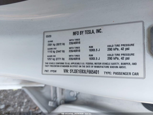 صورة 9 لـ 2020 Tesla MODEL 3 LONG RANGE DUAL MOTOR ALL-WHEEL DRIVE