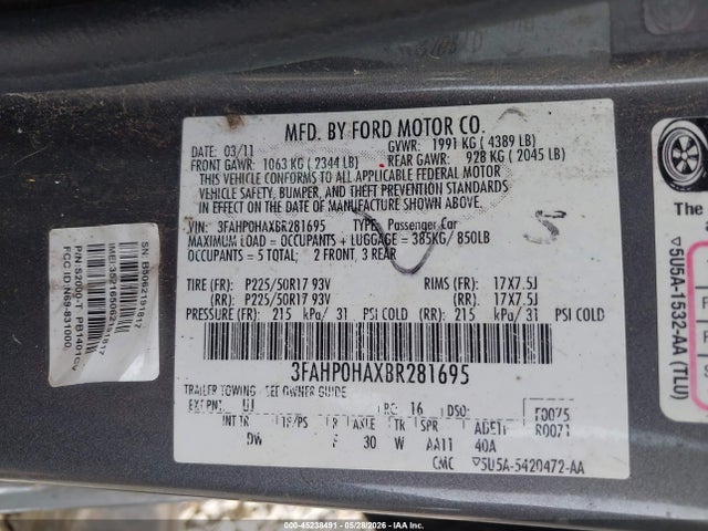 صورة 9 لـ 2011 FORD FUSION SE