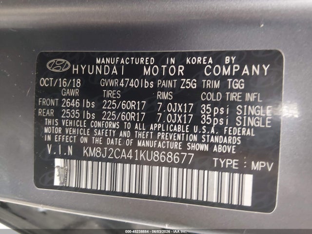 2019 HYUNDAI TUCSON SE 9