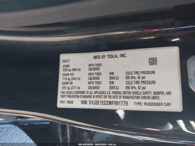2021 Tesla MODEL 3 PERFORMANCE DUAL MOTOR ALL-WHEEL DRIVE 照片 9