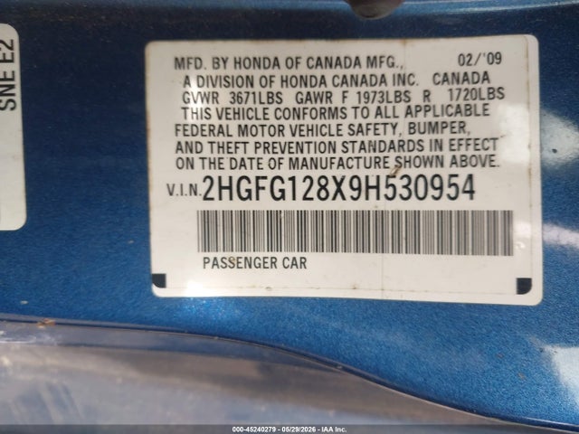 2009 Honda CIVIC EX 照片 9