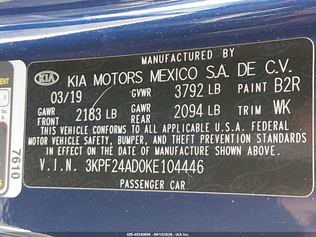 2019 KIA FORTE LXS 9