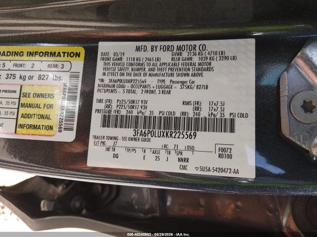 صورة 9 لـ 2019 FORD FUSION HYBRID SE