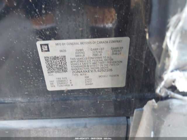 2020 CHEVROLET EQUINOX FWD LT 1.5L TURBO 9