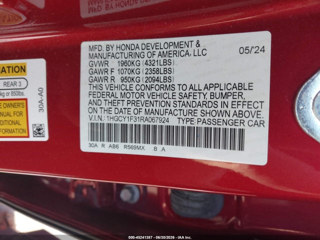 2024 Honda ACCORD EX 照片 9