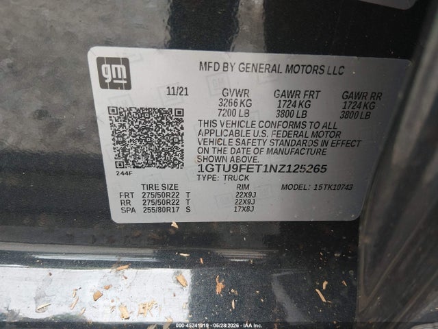 2022 GMC SIERRA 1500 LIMITED 4WD STANDARD BOX DENALI — фото 9