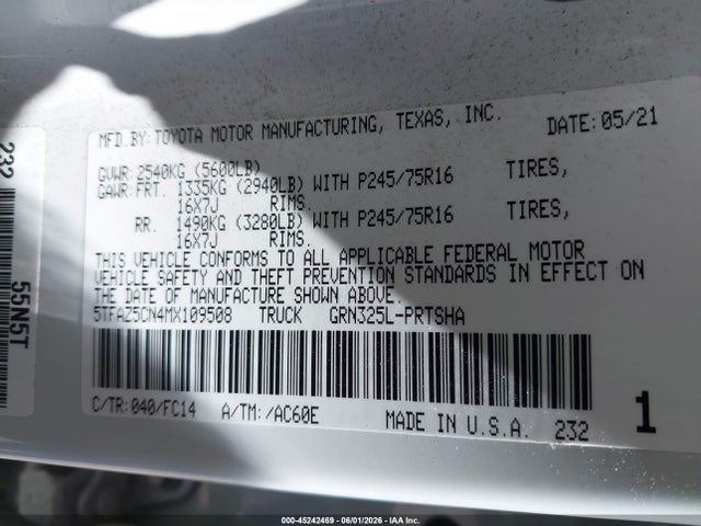 2021 Toyota TACOMA SR5 V6 photo 9